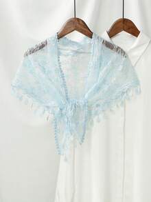 1件女士碎花蕾丝边领巾,适合春夏婚礼、派对、外出就餐等场合,带流苏,可作面纱,适合秋季婚礼、女士服装、情人节配饰。 - 純色 - 查看 25