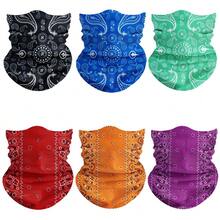 6pcs Classic Paisley Pattern Scarf, Windproof Face Mask, Lightweight Neck Gaiter, Stylish Headband, Balaclava, Versatile Headwrap, Holiday Gift - Multicolor - View 10
