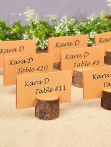 1/10/20pcs Wooden Table Number Holders, Rustic Style Table Number Stands, Wooden Photo Holders, Suitable For Weddings, Parties And Other Occasions - Multicolor - View 2