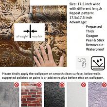 ZZXC Livelynine Ceiling Tile Wallpaper Peel And Stick Copper Tin Ceiling Tiles Metal Faux Embossed 3D Wall Panels Kitchen Backsplash Self Adhesive Rustic Vintage Metallic Wall Paper For Bathroom 17.5x78.8 - 金屬錫瓦 - 查看 6