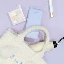 Miniso Sanrio Cinnamoroll Spacious Plush Tote Bag, 3D Ear Accents + Detachable Cloud Charm, Spacious Compartment With Concealed Magnet Snap, Effortless Daily Carry For Commuting & Shopping (1 PC) - Off White - View 4