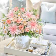 1/80 Stück künstliche Rose & Dahlie Blumen, geeignet für Heim-Dekoration, Hochzeitsdekoration, Tischdekoration, Frühlingsdekoration, Raumdekoration, Balkondekoration, Küchendekoration, Esszimmer, Schlafzimmer, Wohnzimmer, Partydekoration, Brautstrauß, Geburtstagsparty, Wanddekoration, Hausdekoration, Geburtstagsgeschenk, Gartendekoration Outdoor, Valentinstag und weitere Anlässe - Pink - Übersicht 8