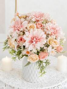 1/80 Stück künstliche Rose & Dahlie Blumen, geeignet für Heim-Dekoration, Hochzeitsdekoration, Tischdekoration, Frühlingsdekoration, Raumdekoration, Balkondekoration, Küchendekoration, Esszimmer, Schlafzimmer, Wohnzimmer, Partydekoration, Brautstrauß, Geburtstagsparty, Wanddekoration, Hausdekoration, Geburtstagsgeschenk, Gartendekoration Outdoor, Valentinstag und weitere Anlässe - Pink - Übersicht 5