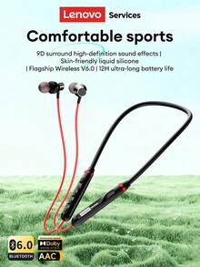 Lenovo 联想Y111颈挂式蓝牙耳机，运动跑步防汗，超长续航，HIFI音质，低延迟，高清通话带麦克风，被动降噪，无线耳塞 - 彩色 - 查看 5