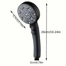 1pc German High Pressure Handheld Shower Head, 9 Adjustable Modes, One-Click Water Stop Switch, Rainfall Experience, Detachable & Washable, Water-Saving & Anti-Fall, Plastic, Wall-Mounted Design, Bathroom Accessory, Shower Head Kitchen Items Kitchen Accessories Kitchen Kitchen Tools