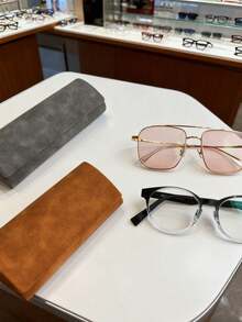 1pc Premium Minimalist Magnetic Portable Glasses Case, Lightweight Luxury Storage Box, High-Aesthetic Ins Style - Multicolor - View 2