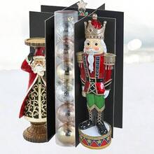 Caja de almacenamiento coleccionable para cascanueces y cifras de Navidad, almacena cascanueces de hasta 9 a 16 pulgadas de alto, adornos y ms, organizador de decoracin navidea con divisores - Rojo - Ver 8