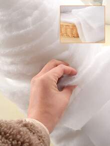 1pc White Artificial Snow Blanket - Soft, Thick, Fluffy Christmas And Winter Decoration, Aquarium Filter Floss, Christmas Fake Snow, Compressed Packaging, Vacuum Packed, Silky Fiber, Indoor Snow Decor, Soft & Fluffy Synthetic , Washable Polyester Faux Silk - White - View 7