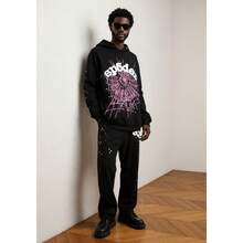 Y2K Spider Hoodie Set For Women Fashion Cobweb Spider Hoodie And Pant Matching Sweat Set Casual Athletic Suit - màu đen - Xem 5