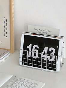 1pc Modern Minimalist Nordic Metal Book Shelf With Detachable Storage Baskets For Books, Magazines, And School Supplies; Space-Saving Home Office Decor Organizer For Living Room, Study, And Dorm; Versatile Display Shelf For Neatness, Easy Assembly, And Christmas Gift Idea - Multicolor - View 8