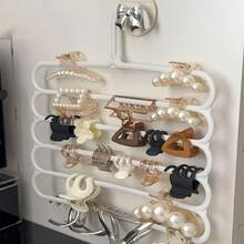 3pcs Multi-Function Wall Mounted Hairpin, Jewelry & Accessory Storage Rack - Large Capacity Storage Solution, With Multiple Hooks, Suitable For Home And Dorm, Plastic Material, No Power Required, Hanging Jewelry Organizer, Space-Saving Design, Sturdy Hooks, Easy Installation, Fashionista
