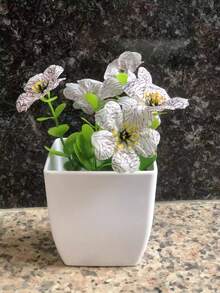 6件套迷你仿真盆栽植物套装 - 塑料假盆景，适合家居、办公室、户外装饰，是父亲节、母亲节、毕业典礼、康复礼物及各种场合的理想之选。