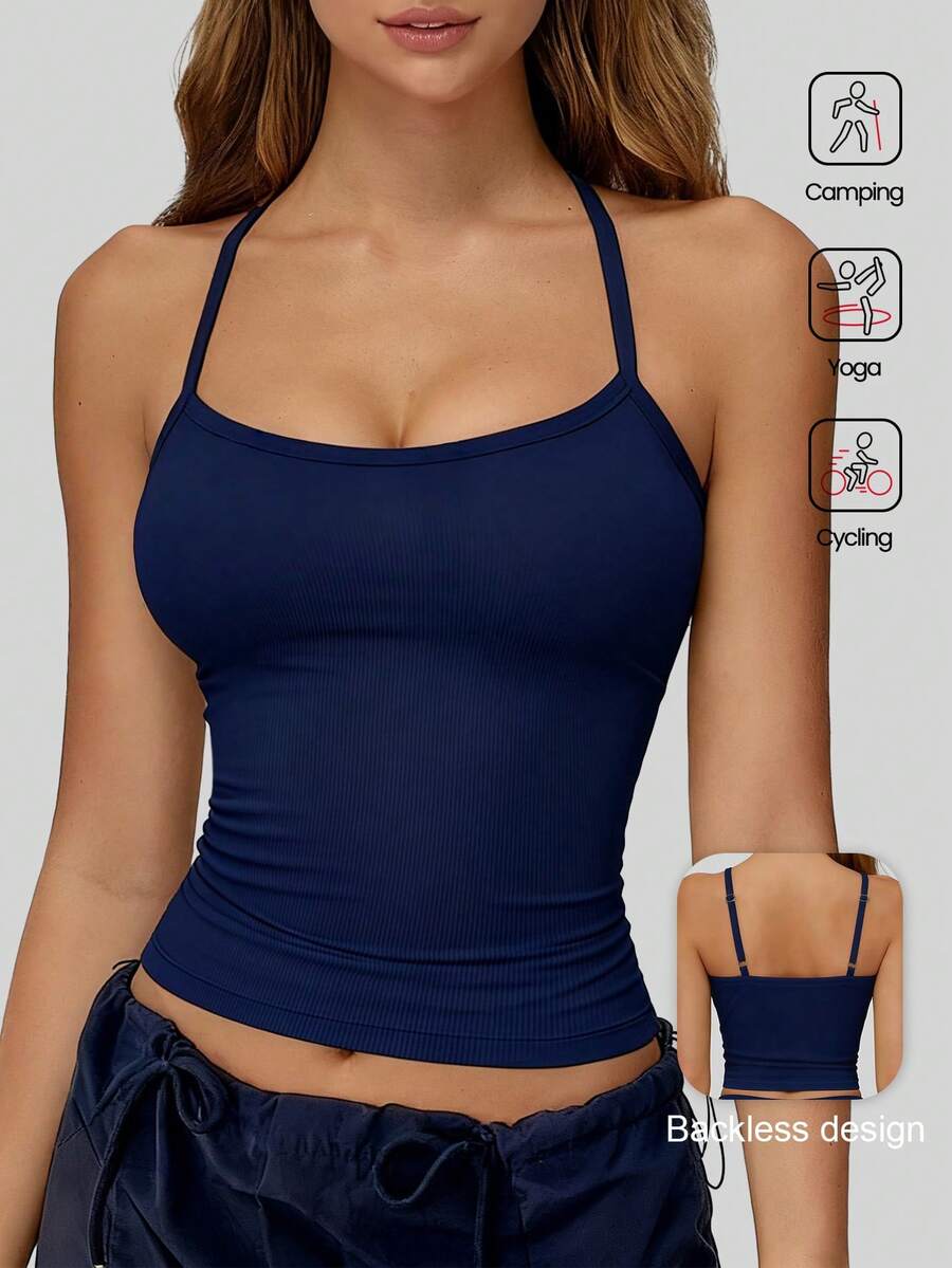 Aaseow (Early Spring/Autumn Release) Women's Breathable Yoga Bra, Outdoor Gym Running Sports Bra, Fitness Tops For Women, Quick Dry Workout Clothing - Navy Blue - View 1