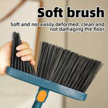 A Set Of Long-Handled Rotating Broom And Dustpan With Comb Teeth, Suitable For Home, Kitchen, And Office Cleaning. - 藍色 - 查看 8