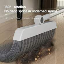 A Set Of Long-Handled Rotating Broom And Dustpan With Comb Teeth, Suitable For Home, Kitchen, And Office Cleaning. - 白色 - 查看 5
