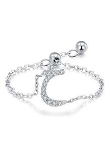 1 pièce Bague réglable minimaliste en lettre arabe en argent sterling 925, cadeau élégant pour les femmes pour le mariage, l'anniversaire, la fête des mères - Argent - Voir 19