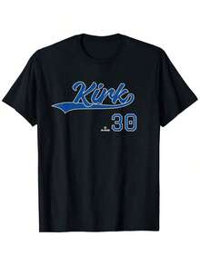 Summer BestsellersShort-Sleeved T-Shirt For Men And Women Retro Alejandro Kirk No.30 Jersey Style T-Shirt - 100% Cotton Black/Blue/White Hockey And Baseball Player Pattern T-Shirt, Casual Streetwear S-XXXL (Officially Inspired Fan Clothing) Crew Necksupple - 黑色 - 查看 6