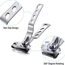 360-Degree Rotating Nail Clippers, Stainless Steel Nail Clipper Trimmers And Knives With Nail Tools, Home Nail Clippers For Trimming Toenails And Nail Art Tools, Men And Women Who Can Easily Hold Nail Clippers As Gifts - Multicolor - View 6