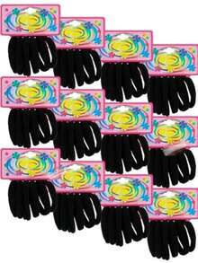 72 Piezas Ligas Para Cabello. Lazos Coleteros para el Cabello de Alta Elasticidad Sin Costuras - Paquete, Sin Lazos para el Cabello, Asortimento Multicolor (72 Unidades) para Trenzas, Colas de Caballo, Moños, Bodas, Esenciales para Fiestas - Negro - Ver 1