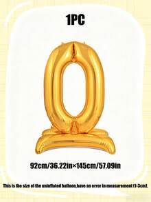 1pc 60-Inch Giant Standing Foil Number Balloon, Gold/Silver/Rainbow Color 0-9 Base Digit Balloons Suitable For Birthday Party, Anniversary, Event, Storefront Display, Family Gathering Decoration - Multicolor - View 36