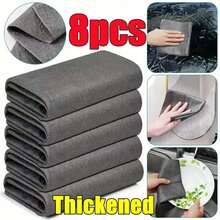 10pcs Thick Magic Cleaning Cloths, Super Microfiber Glass Cleaning Towels, Reusable Lint-Free Cleaning Rags, Suitable For Kitchen, Glass, Car - Multicolor - View 14