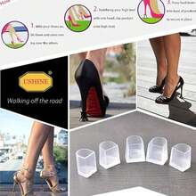 1 paire de couvre-talons antidérapants et silencieux pour talons hauts, protection anti-bruit. Couvre-talons antidérapants et silencieux pour talons hauts, couvre-talons antidérapants et résistants à l'usure pour la danse latine, couvre-talons anti-bruit et remplaçables - Transparent - Voir 4