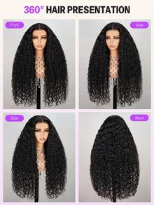 MEGALOOK Pre-Cut 6x5 Lace Water Wave Wig 100% Human Hair - Pre Bleached & Pre Plucked Natural Hairline Glueless Wig 180% Density 18-30 Inch Long Wig Natural Black Color No Glue Needed Curly Wig - Beginner Friendly Natural Looking Durable & Long-Lasting Lightweight Cap All-Day - SNatural - View 6