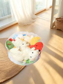 1pc Transparent Large Capacity Doll Storage Sofa, Transparent Plastic Storage Box With Soft Cushion, Decorate Your Nursery, Multifunctional Stool To Save Space In Bedroom & Living Room, Also An Ideal Gift, Home Decor, Doll Storage, Sturdy Structure - Multicolor - View 9