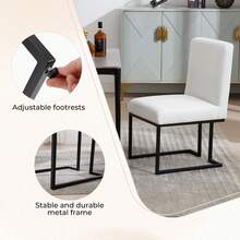 Chummaven Modern Kitchen Dining Chairs Set Of 2 Kitchen Dining Chair In Linen, High Back Design And Metal Legs Suitable For Restaurants And Kitchens, White - White - View 6