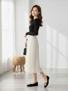 WHDXY 1 双女士方头一脚蹬平底鞋，新款夏季金属扣平底鞋，休闲乐福鞋，时尚优雅，适合派对和日常穿着 - 黑色 - 查看 8