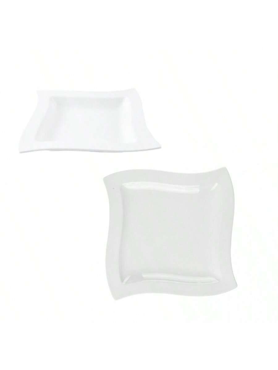 Plato de Cerámica Cuadrado Giratorio, 27.5 cm, Diseño Único y Resistente para Hogar y Hostelería