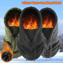 1Pc New Quality Cycling Cap Ski Balaclava Winter Windproof Cap Outdoor Hood Cap Cold Padded Hood Beanies Plush Warm Hat Suitable For Cycling, Outdoor Off-Road, Hiking