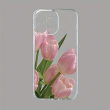 Funda de teléfono: Funda de teléfono transparente con patrón de tulipán y impresión UV para iPhone 16/ 16Plus/ 16Pro/ 16ProMax 13/ 13Pro/ 13ProMax 12/ 12Pro/ 12ProMax 11/ 11Pro/ 11Pro Max 7/ 8 X/ xs - Estilo 1 (1 pieza) - Ver 1