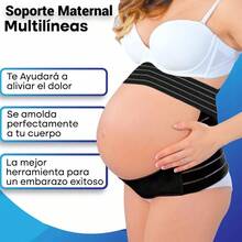 Faja Embarazada Maternidad Soporte Embarazo,Pregnancy Support Maternity Belt Belly Belt Waist Care Abdomen Support Back Brace Pregnancy Protector - Negro - Ver 5
