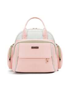 Mochila cambiadora, bolso de pañales para bebé con bolsillo aislado, para llevar al hombro/a mano, bolso de mamá para viajes - Multicolor - Ver 8