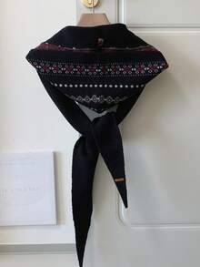1 Stück Retro Lässig Damen Floral Argyle Muster Boho Dicke Warme Kapuzen Schal & Sturmhaube, geeignet für Party, Alltag, Reisen, Urlaub Kombinationen - Verschiedenfarbig - Übersicht 14