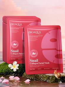 BIOAQUA 胶原蛋白面膜套装，烟酰胺/玻尿酸/视黄醇/姜黄/蜗牛粘液面膜组合，补水保湿滋养肌肤，完美节日礼物 - 彩色 - 查看 9