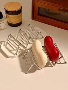 1个极简金属皂碟沥水架，创意波浪形设计浴室皂架收纳架 - 彩色 - 查看 5