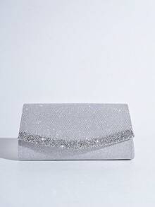 Rhinestone Decorated Envelope Clutch Bag, Elegant Handbag For Gala, Party, Events, Perfect For Shoulder Or Crossbody Wear, Fashion Versatile Women Purse For Phone, Lipstick