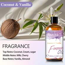 1 Botella de 100ml/3.38 Fl Oz de Aceite Esencial de Fragancia EUQEE, Adecuado para Difusor de Varillas, Velas y Jabones Artesanales de Aromaterapia DIY, Aceite Premium para Difusor de Aromas, Aliviar el Estrés de la Oficina, Eliminar Olores Interiores, Masaje para el Cuidado de la Piel, Crear Ambiente de Yoga