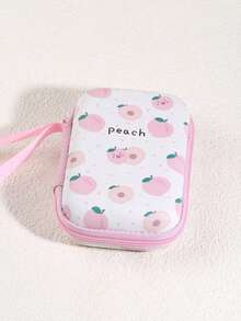 Bow-Tie Heart Shaped Earphone Cable Charger Storage Bag, Earphone Case, Cartoon Creative Anti-Drop Zipper Pouch