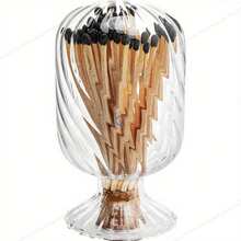 Caja de almacenamiento de cigarrillos/cerillas con campana de vidrio de 4 pulgadas y cerradura de , adecuada para la decoración de la chimenea y el baño (cerillas no incluidas) - Multicolor - Ver 4