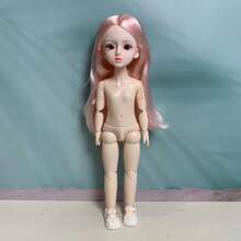 11.81 英寸可爱卡通动画脸毛绒娃娃 - 可拆卸关节、DIY 化妆、逼真的 3D 眼睛、可爱的 BJD 娃娃，适合生日、圣诞节、万圣节、新年礼物