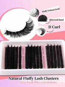 270Pcs Individual Lash Clusters High Capacity 60D+80D+100D D Curl 10-18mm DIY Lash Clusters Natural Look&Extra Thick&Wispy&Ultra Soft&Super Light Reusable Individual Segmented False Eyelashes Eyelash Extension Kit With Makeup Tools Bond And Seal&Lash Tweezers For Self Use At Home Or On-The-Go For Daily Life&Wedding&Dating&Party&Music Festival&Halloween - màu đen - Xem 2