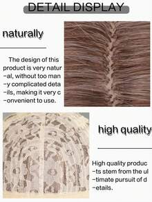 26英寸波浪假发，中分，深色发根，外观自然，耐热合成纤维，适合女性日常和派对佩戴，蓬松长款波浪卷发假发，带金色挑染。