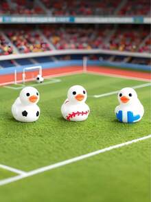 6 piezas - Figuras de pato de resina en miniatura con diseño de pelotas deportivas (baloncesto, fútbol americano, voleibol, rugby, béisbol), adornos de animales en miniatura para jardín de hadas DIY, recuerdos de fiesta con tema deportivo, accesorios para interior de automóvil, decoración de macetas, artesanía de paisaje en miniatura, decoración de jardín, accesorios para interior de automóvil, recuerdos de fiesta con tema deportivo, regalo de cumpleaños perfecto - Multicolor - Ver 7