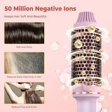 Heated Hair Brush For Styling, 2-In-1 Curling Iron & Straightener With Digital Temp Control (410°F), Includes Styling Glove - Xem 1