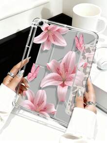 Leopard Lily Flower Pattern Protective Case, Suitable For IPad Air 8(M4) 2026 (11-Inch), Air 8(M4) 2026 (13-Inch), 10th Gen, 10.2/Mini6/Mini7/9.7 Inch, Galaxy Tab A9 Plus. 3+Y Foldable Anti-Bending, Silicone Reinforced Corners, Auto Wake/Sleep, Built-In Pencil Slot, Multi-Angle Foldable Stand - Perfect Daily Protection, Halloween Gift, Fashionable Minimalist Pattern. - Multicolor - View 5