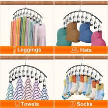 1 Stainless Steel No-Crease Pants Hanger, Hat Organizer, And Baby Sock Organizer. Features 10 Non-Slip Clips. Ideal For Bedrooms, Walk-In Closets, Clothing Stores, And More. Organizes Pants, Hats, And Other Items. Holds At Least 10 Pairs Of Pants. Perfect Thanksgiving, Christmas, Or New Year's Gift. - Multicolor - View 9
