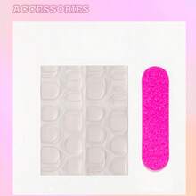 24pcs 3D Push-On Nails With Almond Shaped Medium Length Press Nails - Detachable Nail Art Suitable Parties, Weddings, Prom - 3D Flower,, Lily & Designs - Application With Tools Included (Women's Nail) - 3D立體雕刻法式 - 查看 9